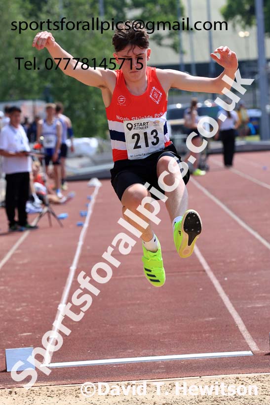 Boys Under-15s Long Jump, 2024 North Eastern Track and Field Champs., Middlesbrough.  Photo: David T. Hewitson/Sports for All Pics